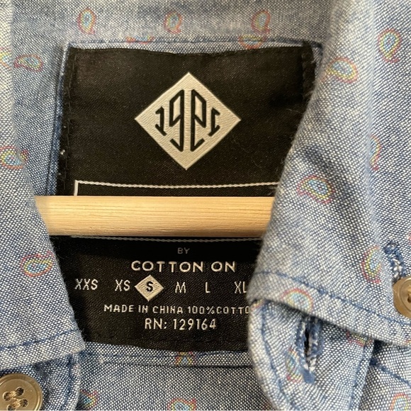 Nineteen Ninety One Colourful Paisley Printed Blue  Button Up Shirt - Picture 4 of 6